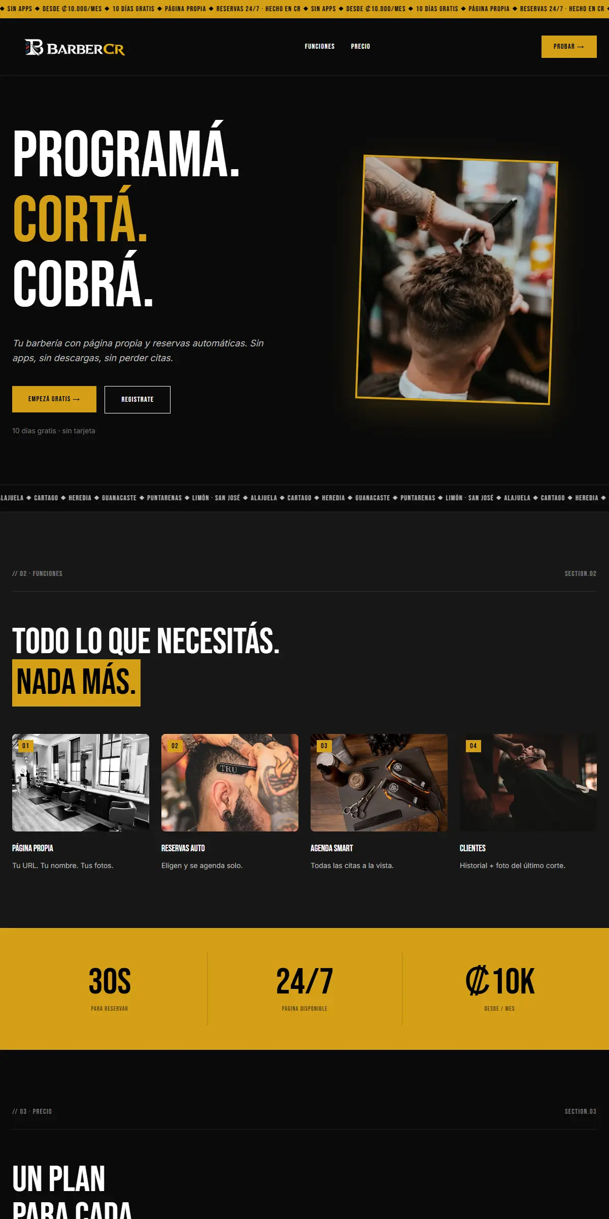 Captura del sitio BarberXCR (barberxcr.com)